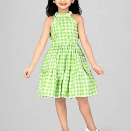 Fabangel Girls Checked Fit & Flare Dress-image-88