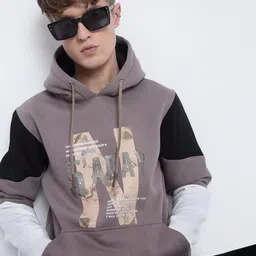 SHOWOFF Men Cotton Printed Hooded Pullover Sweatshirt-image-60