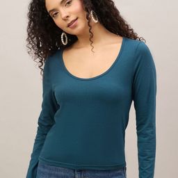 r.code by the roadster life co. R.Code by The Roadster Lifestyle Co. Women Solid Scoop Neck Cotton T-shirt-picture-20