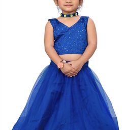 Tejam Girls Embroidered Sequinned Lehenga-image-35