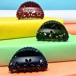 MANSIYAORANGE Girls Set of 3 Embellished Claw Clip-image-4