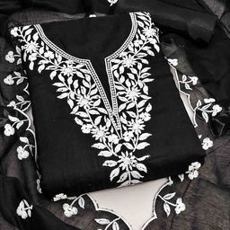 Blissta Chanderi Cotton Embroidered Dress Material-picture-38