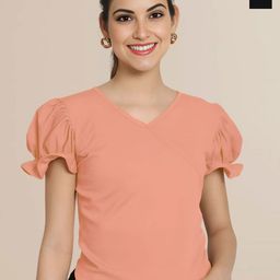 Mast & Harbour Pack of 2 V Neck Puff Sleeves Wrap Top-image-97