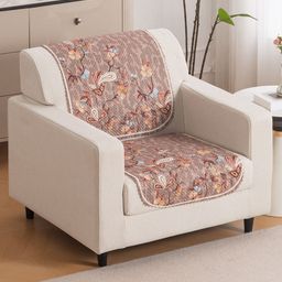 HOKIPO Brown & White 2 Pieces Printed Sofa Covers-picture-19