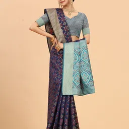 JUST FASHION Ethnic Motifs Zari Patola Saree-picture-18