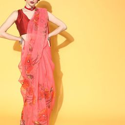 KIMISHA Floral Organza Kanjeevaram Saree-image-1