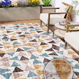 Kaleen India Navy Blue Geometric Anti-Skid Polyester Carpet-13
