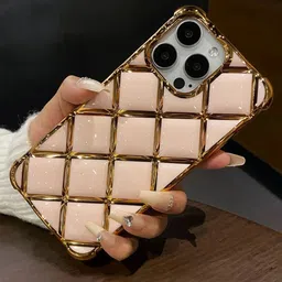 Luxury Kase LK152 Plating Diamond Lattice GridiPhone 14 Pro Back Case-image-93
