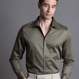 ARISTOBRAT Men Spread Collar Solid Cotton Tailored Fit Casual Shirt-image-43