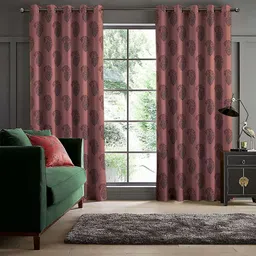 Myntra Elegant Homes Red Set of 2 Black Out Long Door Curtain-picture-4