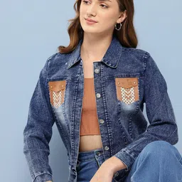 CORSICA Women Lightweight Crop Denim Jacket with Patchwork-picture-46