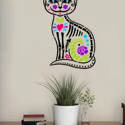 KAYRA DECOR White & Black Kitty Design Wall Stencil-image-45