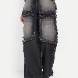 COSMIC TRIO Women Loose Fit High-Rise Cargos Trousers-image-37