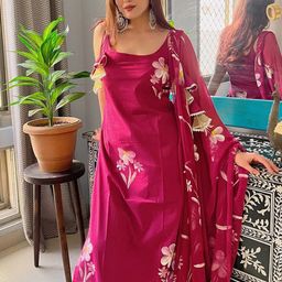 THE52 Women Floral Printed Kurta with Trouser & Dupatta-image-91