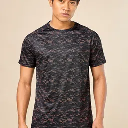 CULT Abstract Printed Raglan Sleeves Moisture Wicking Flex It Performance Sports T-shirt-image-5