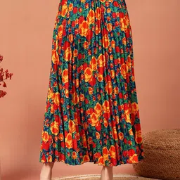 ZWERLON Printed A-Line Maxi Skirt image 2