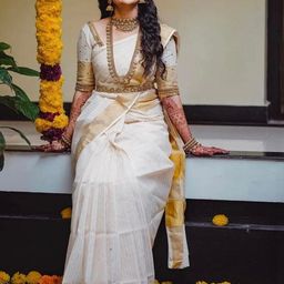 CANBIA Striped Zari Silk Blend Banarasi Saree-image-24
