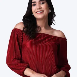 Popwings Women Solid Self Design Regular Crop Top-picture-13