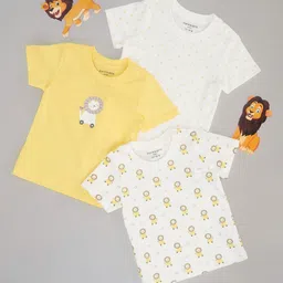 Pantaloons Baby Boys Pack Of 3 Conversational Printed Round Neck Cotton T-shirts-image-44