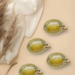 Metalsmith 4Pcs Yellow Textured Aluminium  Diya-16