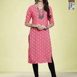 Moda Rapido Women Ethnic Motifs Printed Sequinned Floral Crepe Kurta-image-86