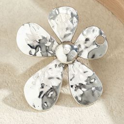 LULU & SKY Silver-Plated Floral Adjustable Finger Ring-image-48