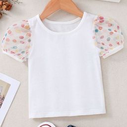 LULU & SKY Girls Printed Raw Edge T-shirt-image-48