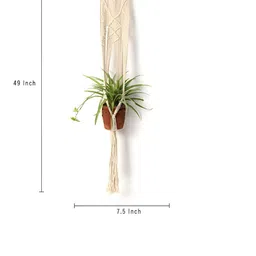 DULI Cream Macrame Boho Planter Wall Hanging image 3