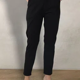 FITHUB Women Tapered Fit High-Rise Formal Trousers-image-42