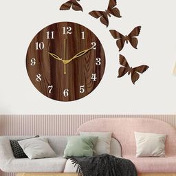 Freny Exim Brown Analogue Wood Wall Clock-image-64