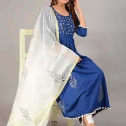 Indi INSIDE Floral Block Printed Dupatta-picture-1