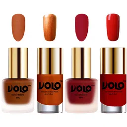 VOLO Set Of 4 Velvet Matte & Extra Shine Nail Polish-8 ml & 9.9 ml Each Shade 35-36-60-38-18
