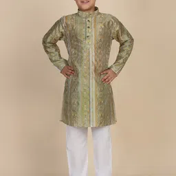 Pro-Ethic STYLE DEVELOPER Boys Ethnic Motifs Embroidered Regular Thread Work Kurta with Pyjamas image 1