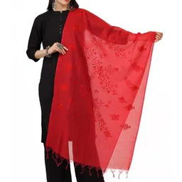 A R SILK DUPATTA HUB Ethnic Motifs Embroidered Cotton Dupatta With Thread Work-picture-46