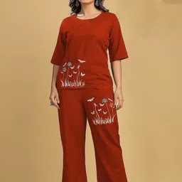 Naida Printed T-shirt & Trousers Co-Ords-image-125