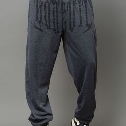 GO DEVIL Men Dark Grey Typography Printed Relaxed Fit Trousers-image-34