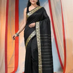 DESH BIDESH Ethnic Motifs Zari Silk Blend Saree-image-85