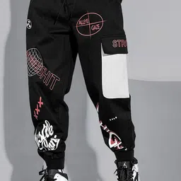 TRIPR Men Printed Mid-Rise Cargo Joggers-image-32