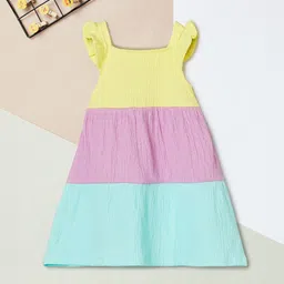 max Girls Colourblocked A-Line Pure Cotton Dress-image-74