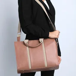 ALL ABOUT HER PU Structured Tote Bag with Cut Work image 5