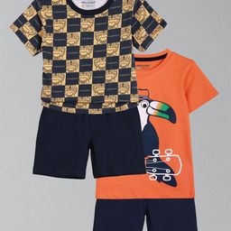HELLCAT Boys Pack Of 2 Printed Round Neck T-Shirts With Shorts-image-66