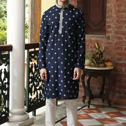 PATR Men Ethnic Motifs Embroidered Regular Thread Work Kurta with Pyjamas-10