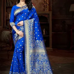 KALINI Woven Design Zari Silk Blend Kanjeevaram Saree-image-41