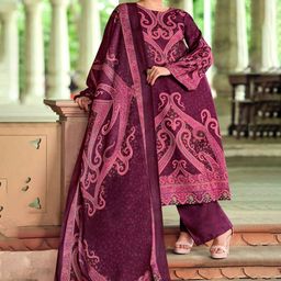 DRAVINAM Trends Paisley Printed Pashmina Unstitched Dress Material-image-91