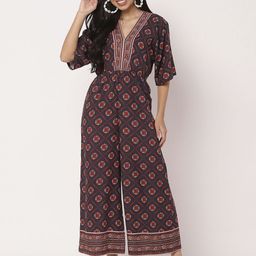 Moomaya Printed Basic Jumpsuit-image-4