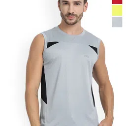 FTX Men Pack Of 4 Colourblocked Dry-Fit Gym Vests-picture-23
