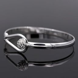 Peora Silver-Plated Cubic Zirconia Studded Wraparound Bracelet With Red Rose-image-38