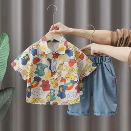 POP STREET KIDS Kids Printed Short Sleeves Shirt With Shorts-picture-54