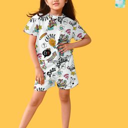 FEBVIBE Unisex Kids Dyed T-shirt with Shorts-image-27