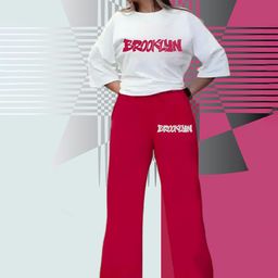 My SwagPrinted Round Neck Pure Cotton Loose Fit T-Shirt With Trousers-image-37
